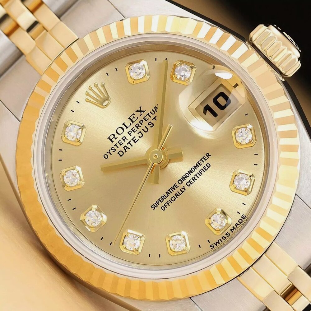 New Rolex 18kt Gold Diamond Factory Diamond Watch